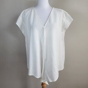 Zara Tie Front Blouse Womens Small Flowy Drape Oversize Boxy Crop Vacation Fairy